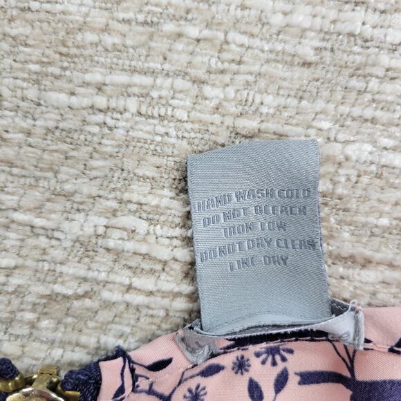 Charlotte Russe Bird Top Womens Small Pink Blue Pleated Back Zipper Round Neck - Picture 3 of 13